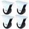 Framendino 4 Pack 1 Inch Rubber Caster Single Wheels Heavy Duty Rigid NonSwivel Top Plate Fixed Casters