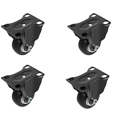 Luomorgo 4 Pcs 15 Inch Rigid Fixed Top Plate Caster Wheels NonSwivel Top Plate Casters