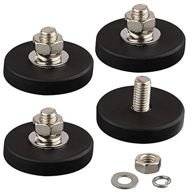ULIBERMAGNET 4Pack AntiScratch Neodymium Magnet with Rubber Coated and M6 Male ThreadSuper Strong Magnetic Mounting for LightingCameraTools and equipement