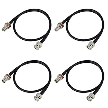 RhymKawa RK Antenna Extension Cable with BNC and Bulkhead Connector for Wireless Microphone Combination System Lenght 20 4 Pack