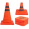 Sunnyglade 4 Pack 155 inch Collapsible Traffic Cones Multi Purpose Pop up Reflective Safety Cone