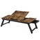 SONGMICS Laptop Desk Bed Sofa Breakfast Tray Adjustable Tilt Top RightLeft Handed Adjustable Folding Legs Drawer Rustic Dark Brown ULLD110B01