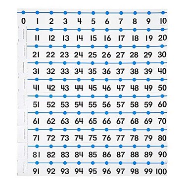 hand2mind 20 to 100 Integer Number Line for Classroom Wall Math Borders Classroom Bulletin Number Lines for Students Teacher Supplies Number Line with Negative Numbers Math Posters 12 Sections