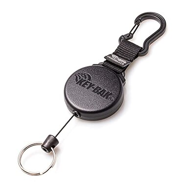 KEY-BAK KEYBAK SECURIT SD Retractable Keychain 36 Retractable Cord 15oz Retraction Durable Polycarbonate Case Zinc Alloy Carabiner Split Ring Black