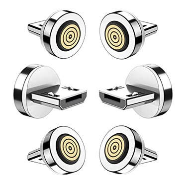 Raosky Magnetic 7Pin Series MicroUSB Tips 6Pack 30A Data Tips Compatible with 7Pin Magnetic Cable Android Smartphones