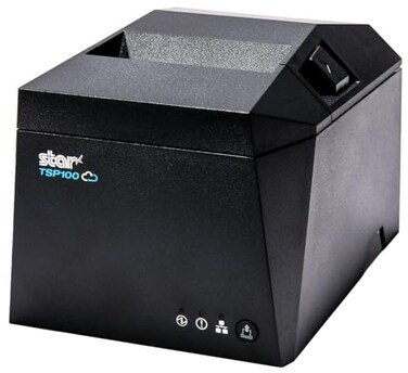 Star Micronics TSP143IVUE USBEthernet LAN Thermal Receipt Printer with Android Open Accessory AOA CloudPRNT Cutter and Internal Power Supply Gray