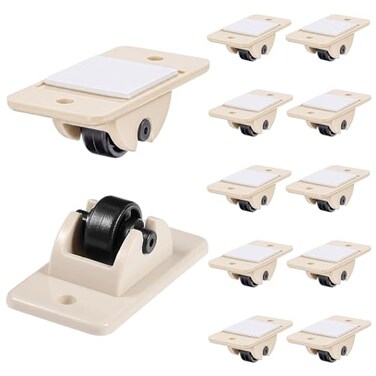 Jetec 24 Pcs Self Adhesive Wheels Mini Fixed Wheels Caster Boxes Caster for Box Bottom Storage Rack DIY Toy Car Bin StorageClassic Style