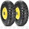TICONN 10 Solid Tires 2 Pack Flat Free 4103504 Wheels with 58 Axle Bore Hole and Double Sealed Bearings Yellow 2PK
