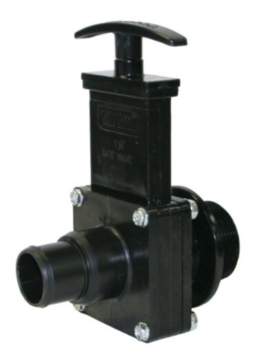 Valterra 7134 ABS Gate Valve Black 112 Stepdown Pool Hose x MPT