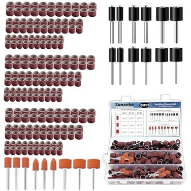 Sunxeke Sanding Drum Set for Most Rotary ToolsIncludes 138 Aluminum Oxide Drum Sander Sanding Sleeves 80120240 Grit12 Drum Mandrels and 9 Sanding BitsSanding Bits Tool Accessories with Box