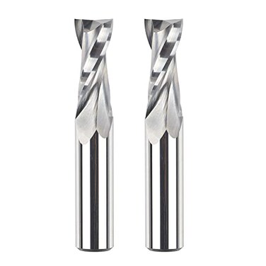 SpeTool 2PCS Upcut Spiral Router Bits 12 Shank with 12 inch Cutting Diameter Solid Carbide CNC Wood Mortise Router Bit Set