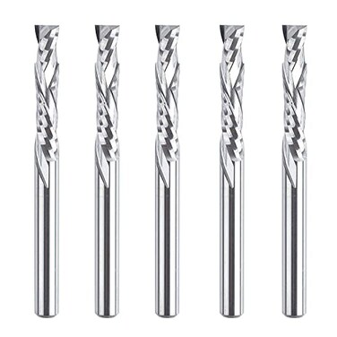 SpeTool 5Pcs Carbide Compression Router Bit UpDown End Mills 18 inch Shank with 18 inch Cutter for CNC Mill Machine Wookwork 3D Profile Detail Engraver Carving