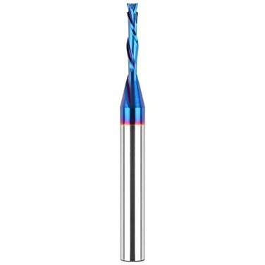 EANOSIC Spiral Router Bits Up Down Compression Bit 18 inch Cutting Diameter 14 inch Shank Solid Carbide CNC End Mill with Nano Blue Coating for Wood Carving Engraving Grinding