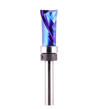 Jiiolioa Template Top Bearing Compression Flush Trim Router Bit 14 Shank 12 Cutting Diameter 1 Cut Height Pattern and Mortising Flush Cut Trim Bit for Woodworking Trimming