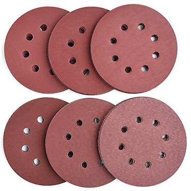 Aiyard 5Inch 8Hole Hook and Loop Sanding Discs 6008001000120015002000 Fine Grits Sandpaper for Random Orbit Sander 60Pack
