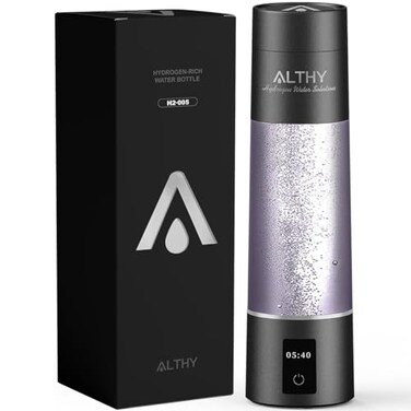ALTHY Performance Nano Hydrogen Water Generator Bottle SPEPEM Dual Chamber lonizer BatteryTime Display