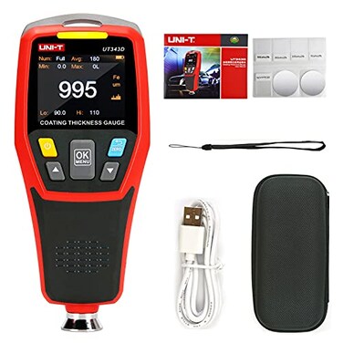 UNI-T UNIT UT343D Digital Coating Thickness Gauge Meter Tester Range 0 to 1250um with USB Data Function