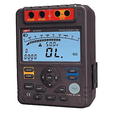 UNI-T UNIT UT513A Insulation Tester 5Kv 1000GOhm 1TOhm Digital Megger with DARPI Data Storage USB Interface Timer Calibration Certificate