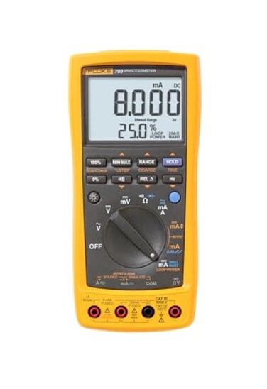 Fluke 789 ProcessMeter Includes Standard DMM Capabilities Measure Source Simulate 420 mA signals and BuiltIn 24 V Loop Supply