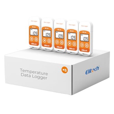 Elitech RC5 Digital PDF USB Temperature Data Logger Reusable Recorder Refrigerator Thermometer 32000 Points High Accuracy 5 Packs