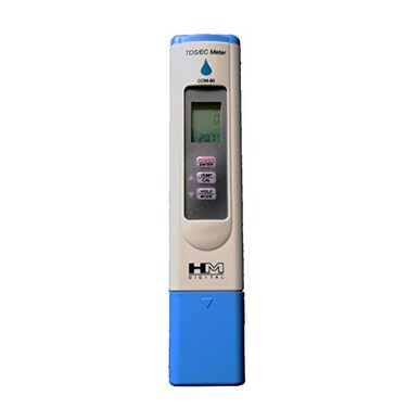 HM Digital COM80 Electrical Conductivity EC and Total Dissolved Solids Hydro Tester 05000 ppm TDS Range 1 ppm Resolution 2 Readout Accuracy