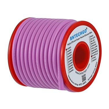 BNTECHGO 12 Gauge Silicone Wire Spool 25 ft Purple Flexible 12 AWG Stranded Tinned Copper Wire