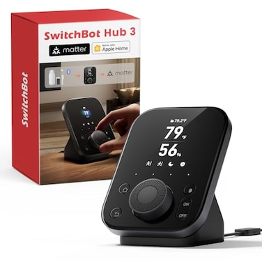 SwitchBot Hub 3 3rd Gen Smart Home Hub with 24 IPS Screen Knob Control WiFi Thermometer Hygrometer IR Remote MatterBluetooth 200m AlexaGoogleApple Home Compatible