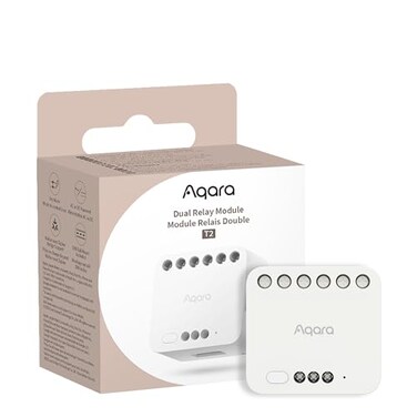 Aqara Dual Relay Module T2Smart Relay Switch Dry Contact Mode for Garage Doors and BoilersLight Switch Roller Shade SwitchSupports Homekit and AlexaRequires a Neutral Line and Aqara Zigbee 30 Hub