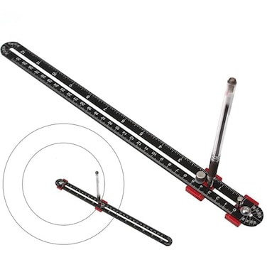 JCFANTS 300mm Woodworking Compass Tool Large Compass Woodworking Scribing Circle Carpenter Compass Ruler Marking Gauge Circle Marking Tool for Engineer Carpenter Black
