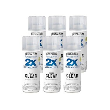 Rust-Oleum RustOleum 3340296PK Painters Touch 2X Ultra Cover Spray Paint 12 oz Gloss Clear 6 Pack