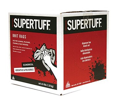 Trimaco 10817 SuperTuff White TShirt Rags Knit 4lb Box 128 Fl Oz