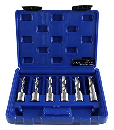 Accusize Industrial Tools 6pcsSet HSS Fully Ground Drill Sets with 34 Weldon Shank 2inch Cutting Depth 05195002