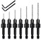 DKIBBITH 7 Pack Countersink Drill Bits Set Wood Drill Countersink Counterbore 3in1 Three 82Degree Chamfer Cutters M2 Counterbore Cutting Depth Adjustable with 2 Allen Wrenches and 14 Hex Shank