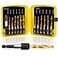 TOPEC Tap Bit Set 3in1 HSS Titanium Coated Combination Drill and Tap Set for Drilling Tapping and Countersinking SAEMetric Threading Drill bit Kit with QuickChange Adapter 13Piece