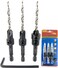 FTG USA 3 Pc 8 1164 Adjustable Wood Countersink Drill Bit Set with Tapered Drill Bit for Woodworking