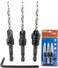 FTG USA 3 Pc 8 1164 Adjustable Wood Countersink Drill Bit Set with Tapered Drill Bit for Woodworking