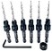 FTG USA 6 Pc 6 964 Countersink Drill Bit Set with Depth Stop Collar Hex Wrench Tapered Drill Bits for Wood