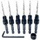 FTG USA 6 Pc 6 964 Countersink Drill Bit Set with Depth Stop Collar Hex Wrench Tapered Drill Bits for Wood