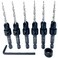 FTG USA 6 Pc 6 964 Countersink Drill Bit Set with Depth Stop Collar Hex Wrench Tapered Drill Bits for Wood