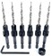 FTG USA 6 Pc 8 1164 Countersink Drill Bit Set with Depth Stop Collar Hex Wrench Tapered Drill Bits for Wood