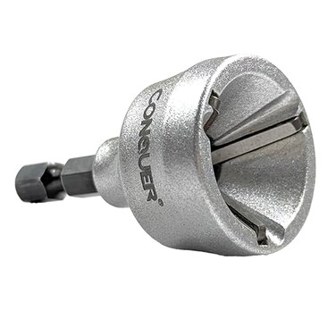 CONQUER HSS Deburring External Chamfer Tool Quick Release 14 Hex Shank Drill Bit Fits 1834 319mm Rod Thread Repair Conduit Reamer for Copper Aluminum Brass PVC Pipe