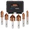 Matework Countersink Drill Bit Set M35 Cobalt HSS Countersink Drill Bits 6 Pieces 14 Inch Quick Change Hex Shank for Metal Wood Stainless Steel Carbon Steel