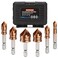 Matework Countersink Drill Bit Set M35 Cobalt HSS Countersink Drill Bits 6 Pieces 14 Inch Quick Change Hex Shank for Metal Wood Stainless Steel Carbon Steel