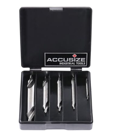 Accusize Industrial Tools 5pc ANSI M42 HSS 8 Cobalt Center Drill Set 05565500