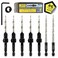 JNB Pro Countersink Drill Bit Set 5pc SelfCentering Woodworking Bits with 4 Flutes M2 HSS Material 14 Hex Change Depth Collar Includes 2 Free Tapered Bits for Precision Drilling 6 964