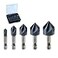 toolant NoirTi Cobalt Countersink Drill Bit SetPro Titanium Aluminum Nitride Coated with Quick Change Hex Shank 5Piece 14 34