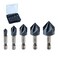 toolant NoirTi Cobalt Countersink Drill Bit SetPro Titanium Aluminum Nitride Coated with Quick Change Hex Shank 5Piece 14 34