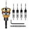 WildBossy Countersink Drill Bit Set with Depth Stop 4PCS HCS Four Blades Wood Countersink Bits with Adjustable Depth Stop L Shape Wrench and S2 PH2 Screwdriver Bit for Wood Plastic Woodworking