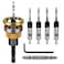 WildBossy Countersink Drill Bit Set with Depth Stop 4PCS HCS Four Blades Wood Countersink Bits with Adjustable Depth Stop L Shape Wrench and S2 PH2 Screwdriver Bit for Wood Plastic Woodworking