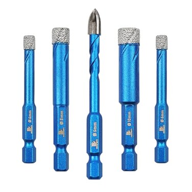 BRSCHNITT Diamond Drill Bit 14 14 516 38 inch Masonry Drill Bits Set for Porcelain Tile Ceramic Stone Granite MarbleHex Shank Diamond Hole Saw Drill Bit5pcsPack